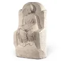Relief Epona IV assise sur la chaise, divinité des chevaux, décoration murale antique romaine