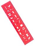 Hieroglyphic stencil Sakarra red