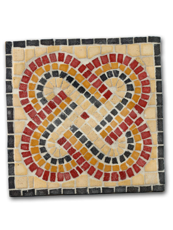 Patrón de pintura de mosaico de nudos romanos 14x14cm - 2 piezas