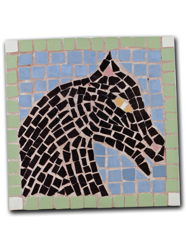 Mosaico pintura patrón caballo 14x14cm - 2 piezas