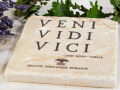 Glass coaster Veni Vidi Vici - marble 10x10cm