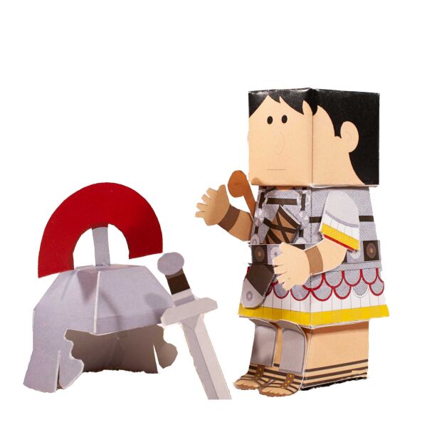 Modelo de cartón que hace el centurión romano, el oficial romano, los históricos