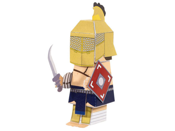Modelo de cartón que hace el Gladiador Romano Tracio Vulcanus, Historias