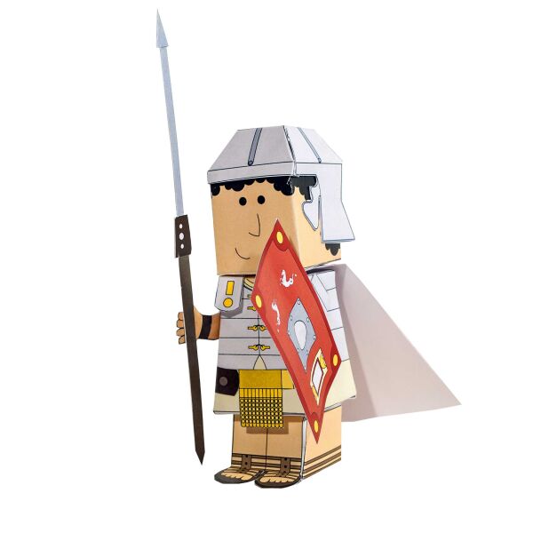 Modelo de cartón para hacer legionario romano, soldado romano, historiadores, comprensión de la historia