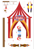 Hoja de artesanía de papel de teatro de circo
