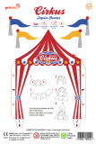 Hoja de artesanía de papel de teatro de circo