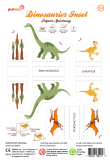 Dinosaurier Vulkan Insel Bastelbogen