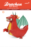 Roter Drache , DIY Bastelbogen für Papiermodelle, Kartonmodellbau