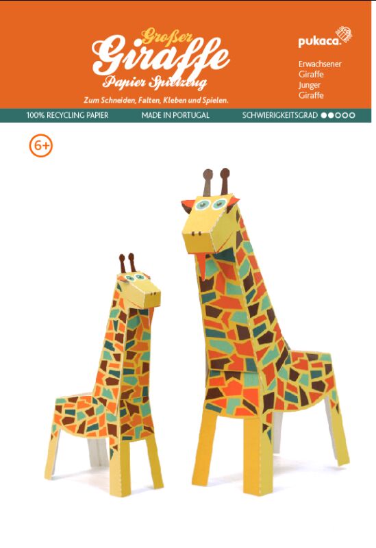Giraffe big paper toys animals from Africa