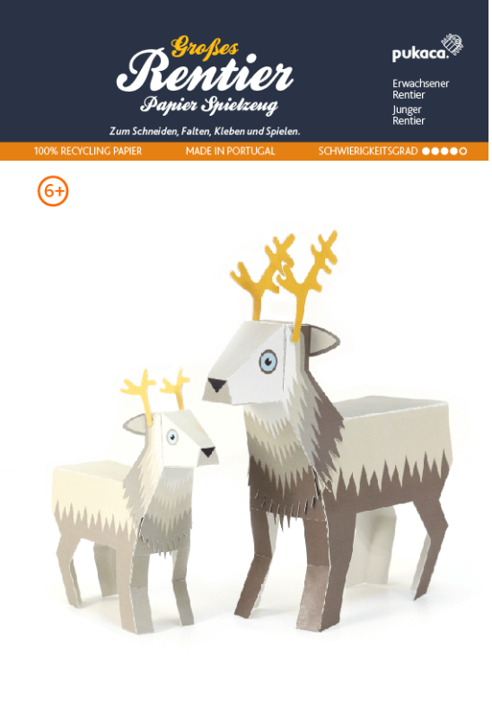 Reindeer large paper models forest animals