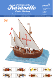 Caravel sailing ship 14th-16th year paper craft sheet