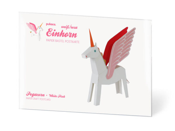 Unicorn white/pink postcards design yourself