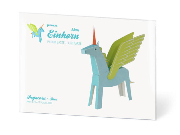 las postales de diseño azul de Unicornio tú mismo