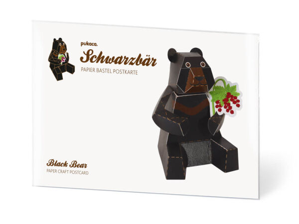 Diseño de tarjeta postal de un oso negro
