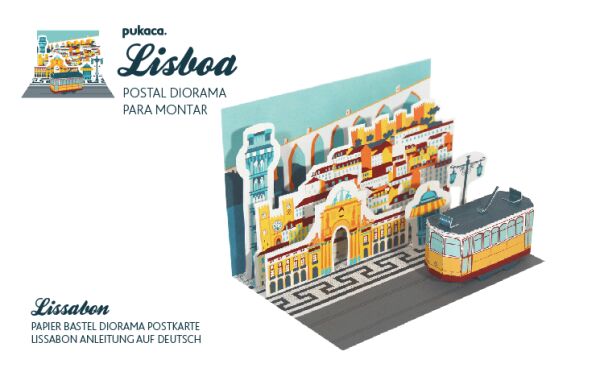 Lissabon Diorama Bastel Postkarten, bedeutende Museumsstadt