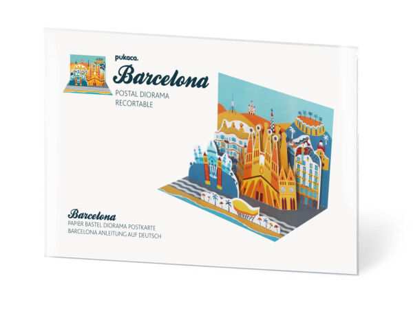 Tarjetas postales de artesanía de diorama de Barcelona, importante ciudad museo