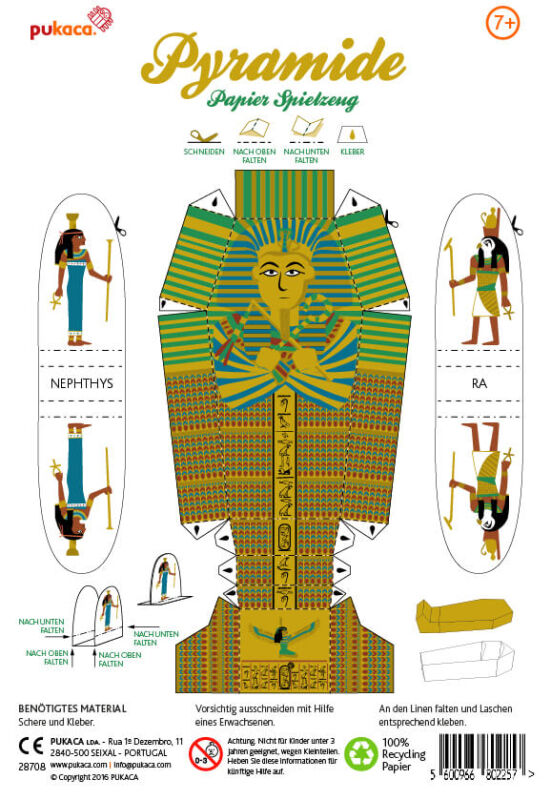 Pyramiden Bastelvorlage Ägypten - Kartonmodellbau Pharao Tut-anchamun