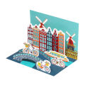Cartes postales de bricolage de diorama dAmsterdam, ville...