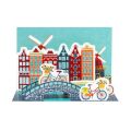 Cartes postales de bricolage de diorama dAmsterdam, ville...