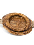Sello de cera con sello dorado - sello anular auténtico