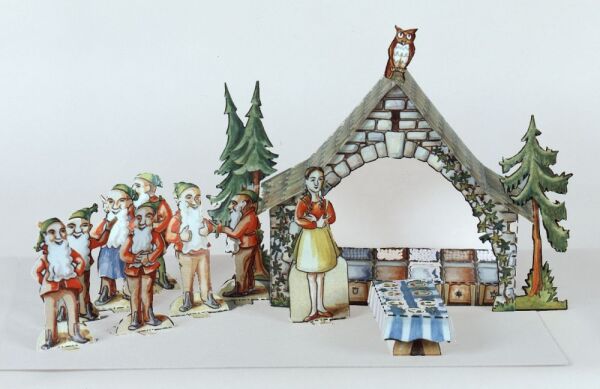 Snow White and the seven dwarfs, cardboard model making