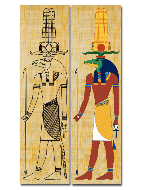Bookmark design Egypt God Sobek