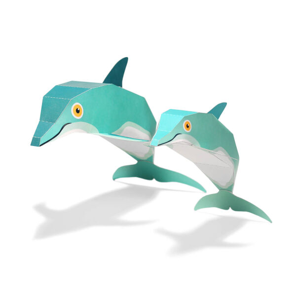 Delfines grandes juguetes de papel animales marinos