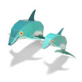 Meerestiere Delphine Groß Papier Spielzeug, DIY Bastelbogen für Papiermodelle, Kartonmodellbau, Papercraft | 100% Recyclingpapier