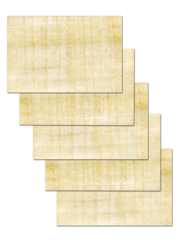 Papyrusblätter 15x10cm, 5 Blatt geschnitten, ägyptischer Naturpapyrus