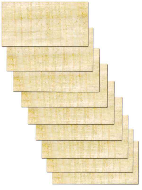 Papyrusblätter 10x5cm, 9 Blatt geschnitten, ägyptischer...