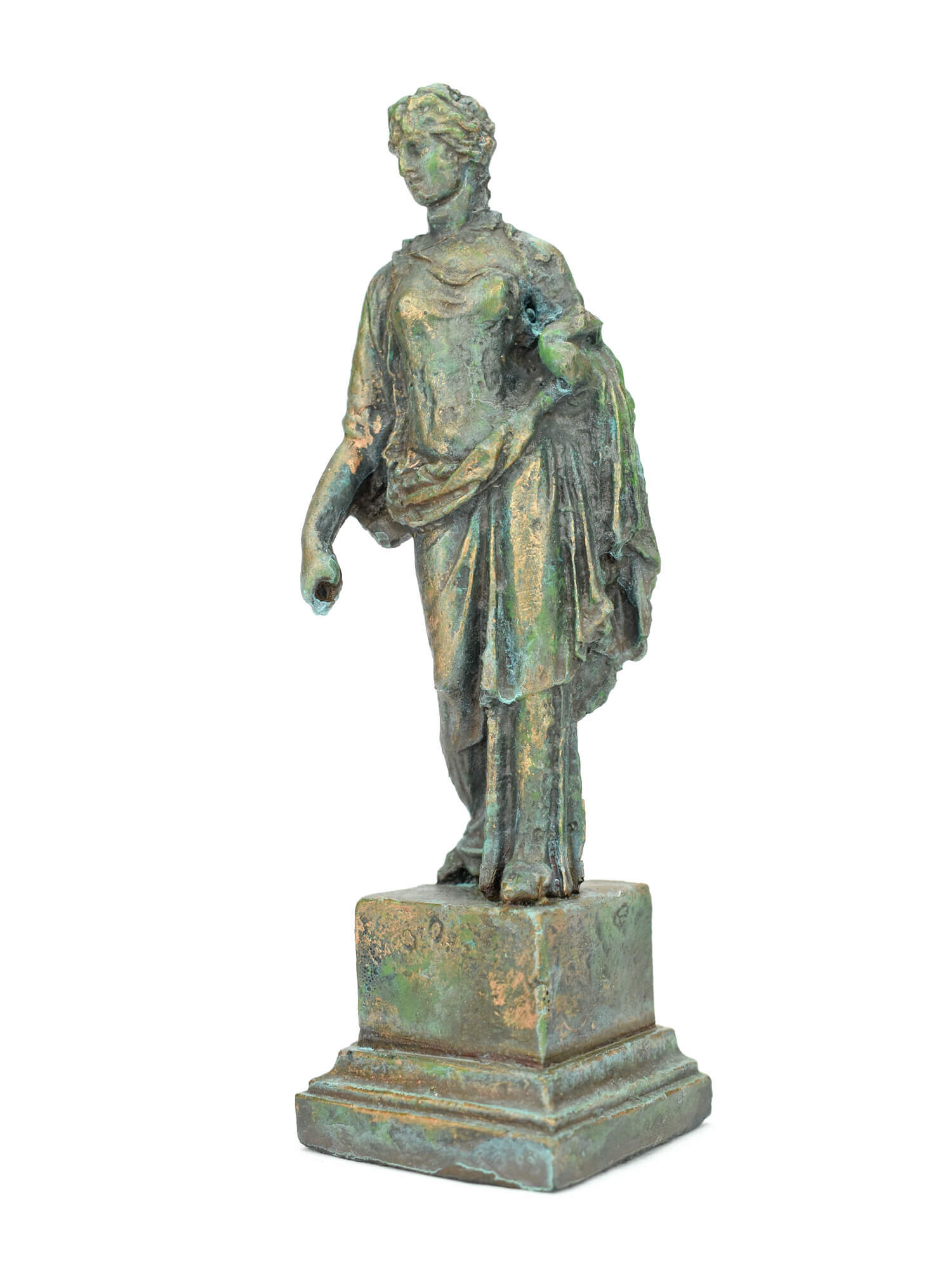 Tyche /Suerte/Fortuna Decorativo Alabastro Estatua 21cm Griego Diosa Fortuna