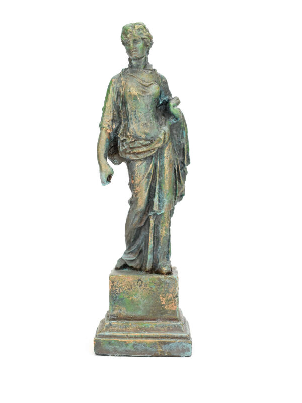 Statue Fortuna - Tyche, bronzefarben, 15cm, römisch griechische Glück und Schicksals Göttin