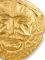 Máscara de Agamenón en relieve, dorada, 15x15cm, líder de los griegos en la guerra de Troya