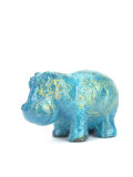 Statuette hippo - Hippo with papyrus, faience, 5cm, Egyptian lucky charm