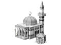 Bastel-Bogen Moschee, Bastelvorlage zum ausmalen
