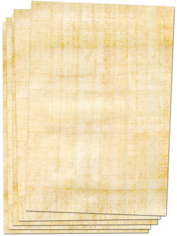 Papyruspapier 25 Blatt, Din A4 bedrucktes Papier in Papyrus Optik