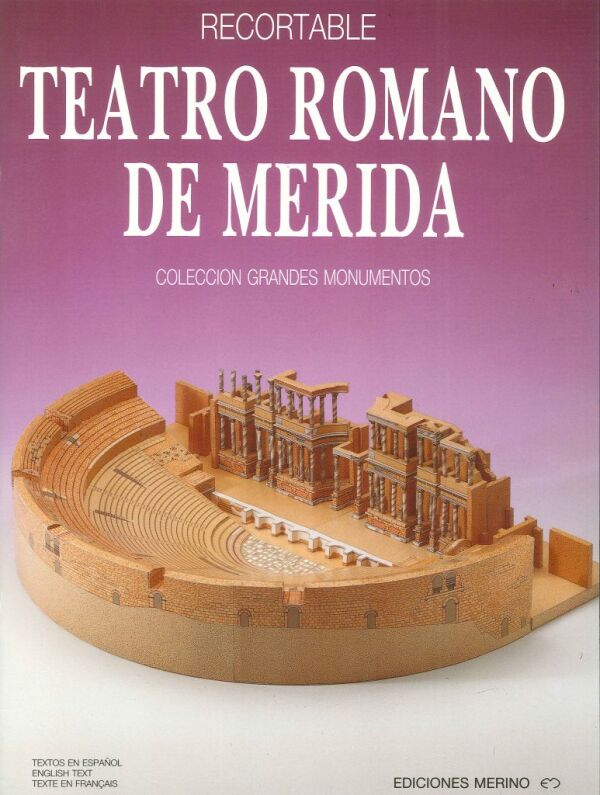 Cardboard model making Roman theatre, ancient buildings