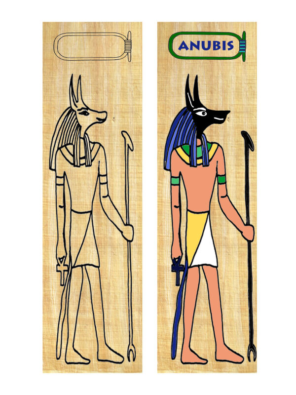 Marcador de libros tinker Egipto Dios Anubis, 19x5cm papel de impresión de papiro