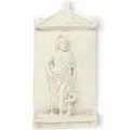 Relieve Asclepio - Asclepio en el templo, pátina...
