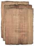 Hojas de papiro 32x22cm antiguo, 3 hojas borde natural,...