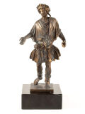 Statue Lar, bronze color, 17cm, Roman god of protection for families and houses, places