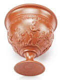 Cup Satyr / Pan, terra sigillata,drinking cup of the Romans