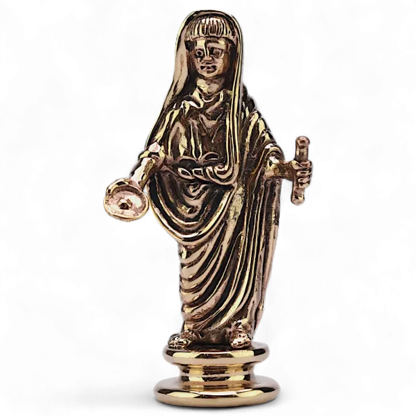 Bronzestatuette Genius, persönlicher römischer Schutzgeist, Lararium Replik 7cm