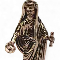 Bronzestatuette Genius, persönlicher römischer Schutzgeist, Lararium Replik 7cm
