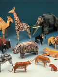 Hoja de escritura, animales para el Arca de Noé 12 piezas, fabricación de modelos de cartón