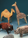 Hoja de escritura, animales para el Arca de Noé 12 piezas, fabricación de modelos de cartón