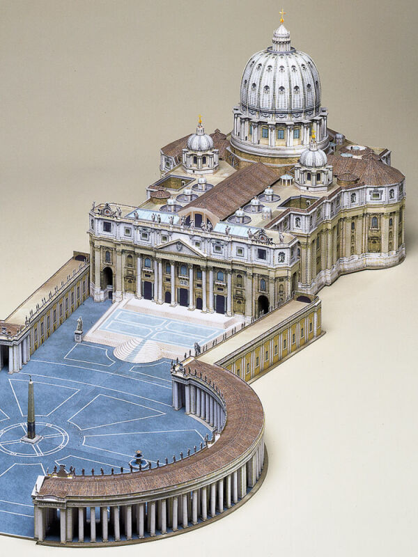 Schreiber-Bogen, Basílica de San Pedro en Roma, fabricación de modelos de cartón