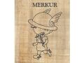 Malvorlagen Römer Gott Merkur, 15x10cm Ausmalbild auf echtem Papyrus