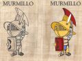 Coloring pages Romans Gladiator Murmillo, 15x10cm coloring picture on real papyrus