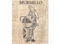 Roman Gladiator Murmillo, 15x10cm painting on real papyrus
